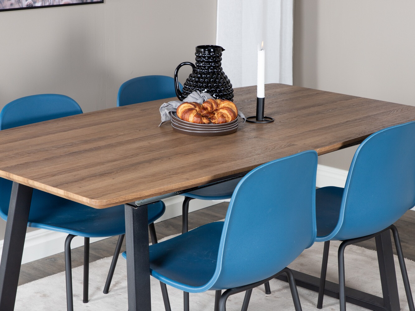 Söögitoakomplekt Dallas 333 (Sinine + Must)