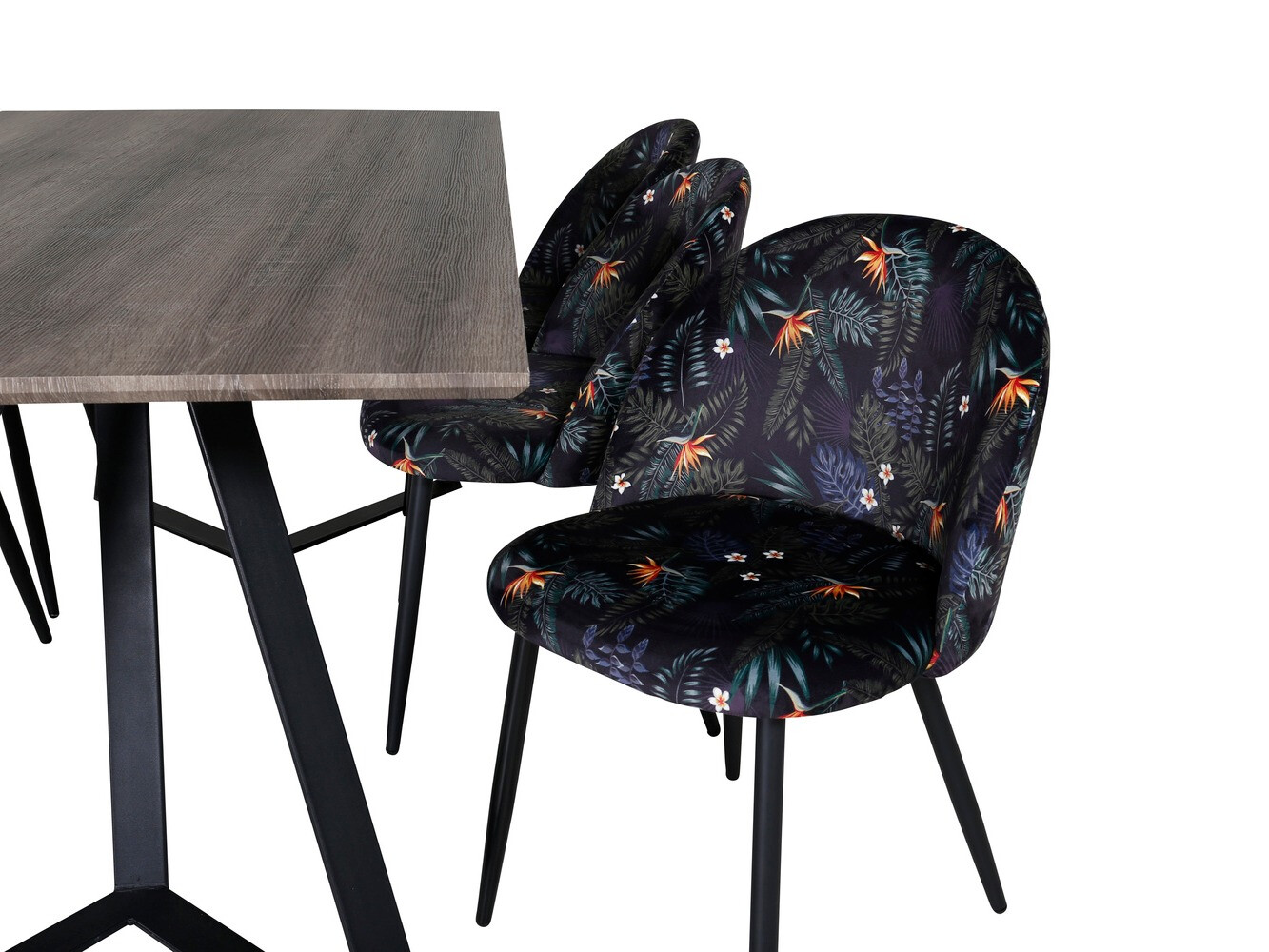 Söögitoakomplekt Dallas 340 (Lilleline muster + Must)