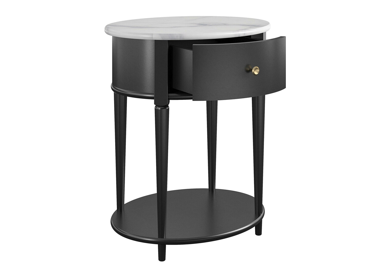 Külglaud Tulsa 233 (Must + Valge marmor)