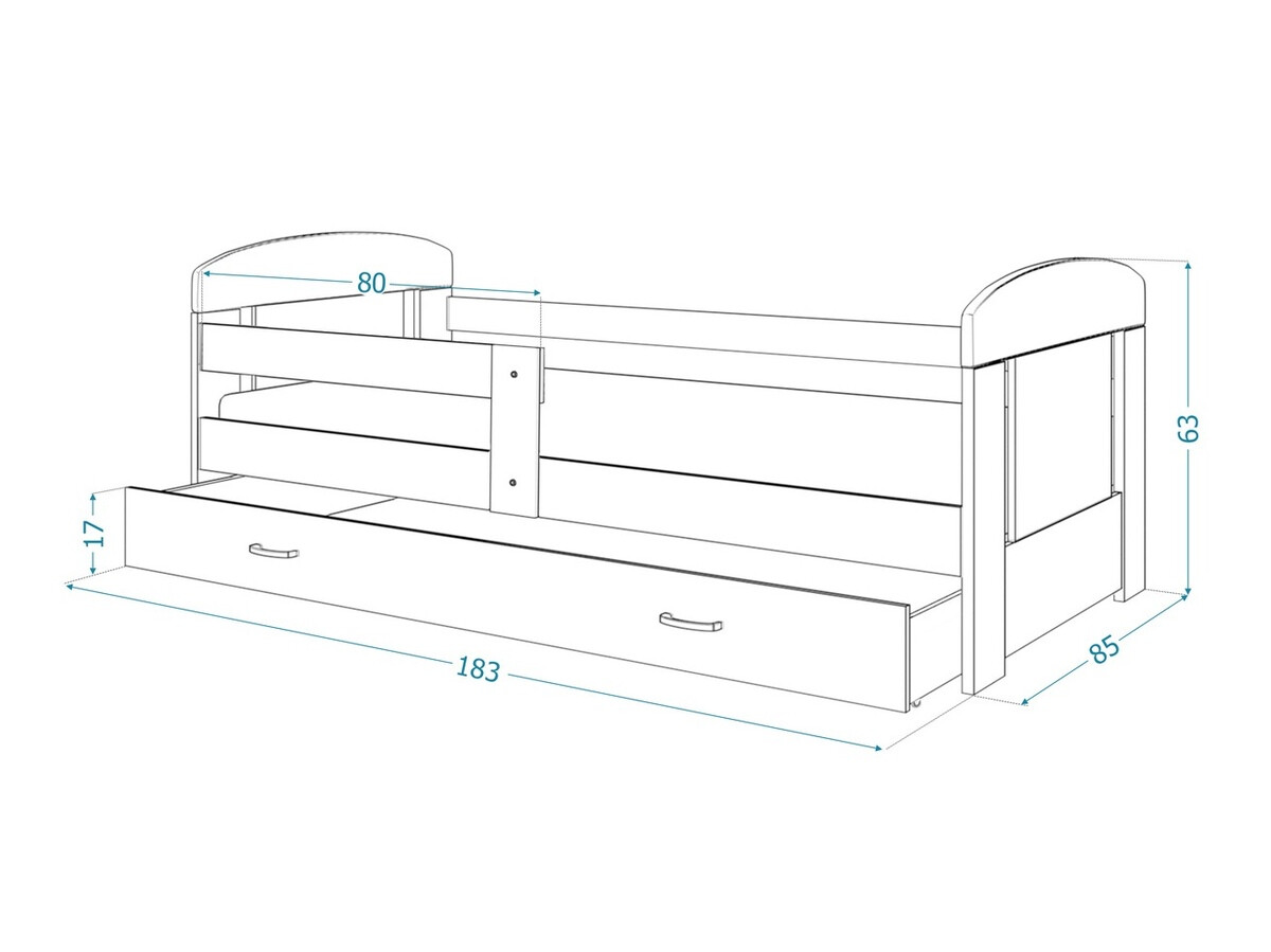 Voodi Tentive 100 (Hall + Valge)