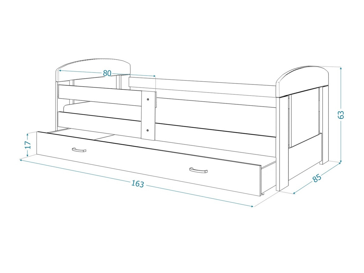 Voodi Tentive 100 (Roosikarva + Valge)
