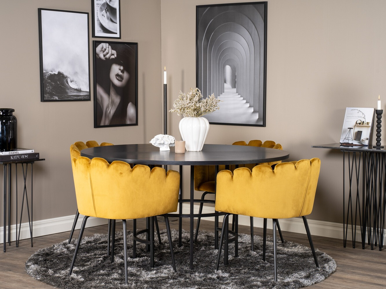 Söögitoakomplekt Dallas 313 (Kollane + Must)