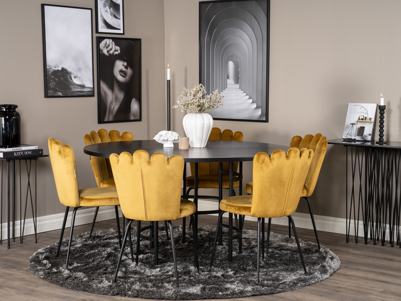 Söögitoakomplekt Dallas 317 (Kollane + Must)