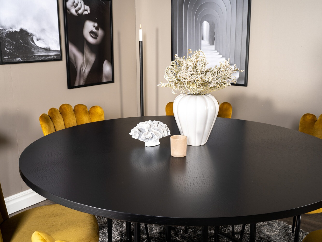 Söögitoakomplekt Dallas 317 (Kollane + Must)