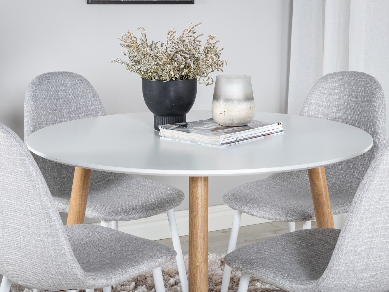 Söögitoakomplekt Dallas 291 (Helehall + Valge)