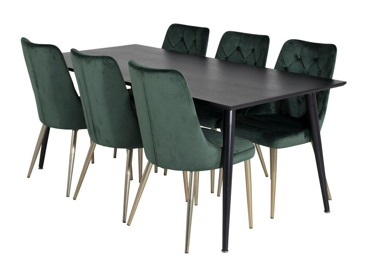 Söögitoakomplekt Dallas 1336 (Roheline + kuldne)