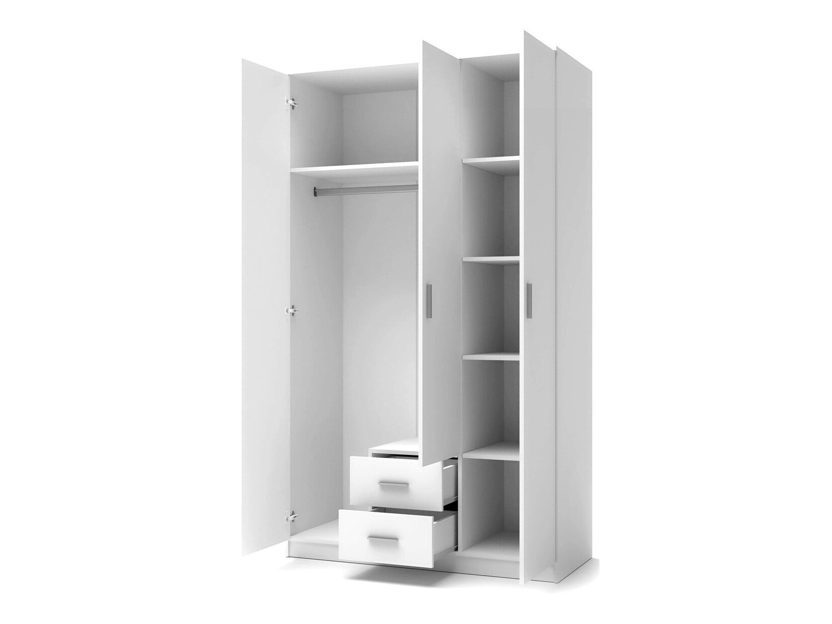 Riidekapp Cirveso 113 (Sonoma tamm + Läikiv valge)