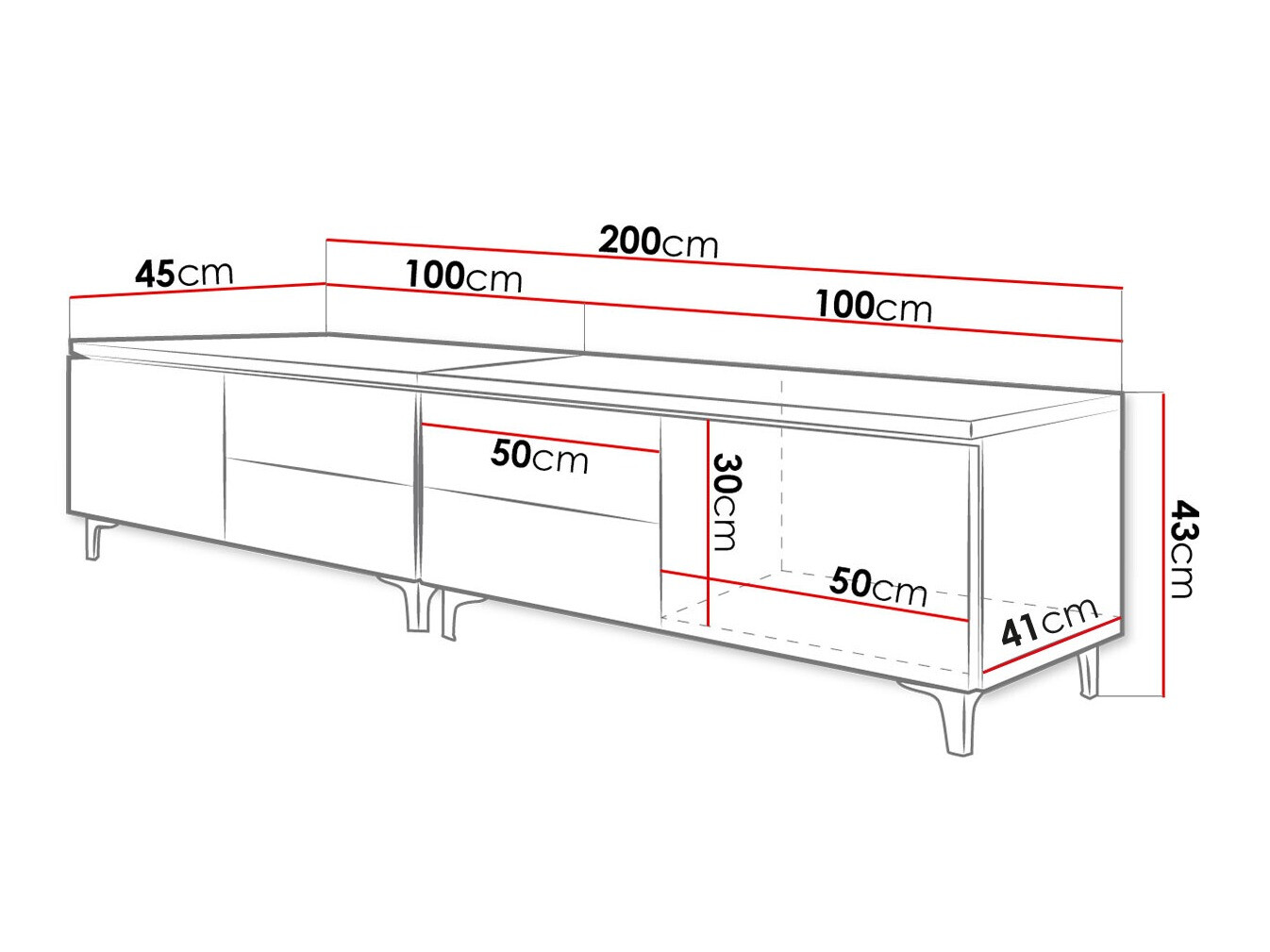 TV-alus Hortus I (Valge + Läikiv valge)