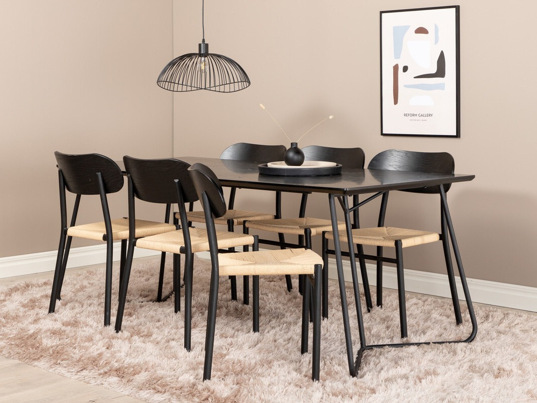 Söögitoakomplekt Dallas 2716 (Must + Helepruun)