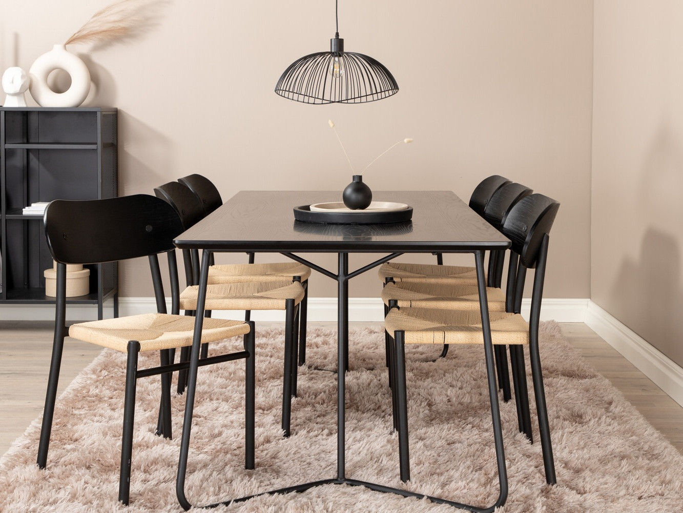 Söögitoakomplekt Dallas 2716 (Must + Helepruun)