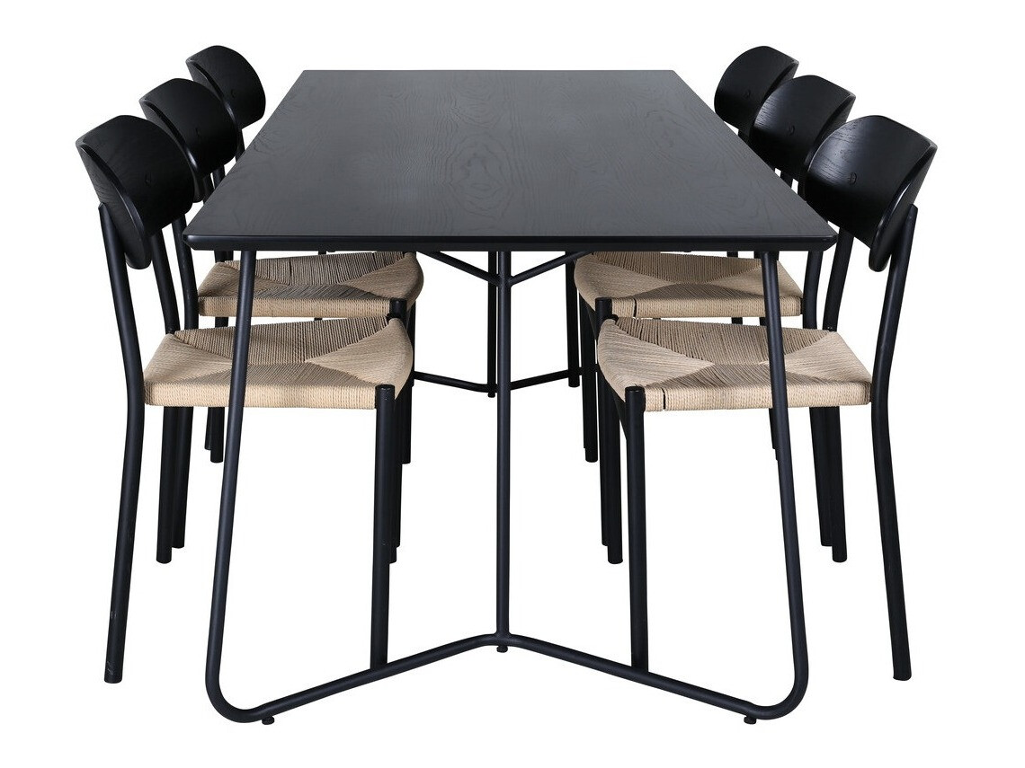 Söögitoakomplekt Dallas 2716 (Must + Helepruun)