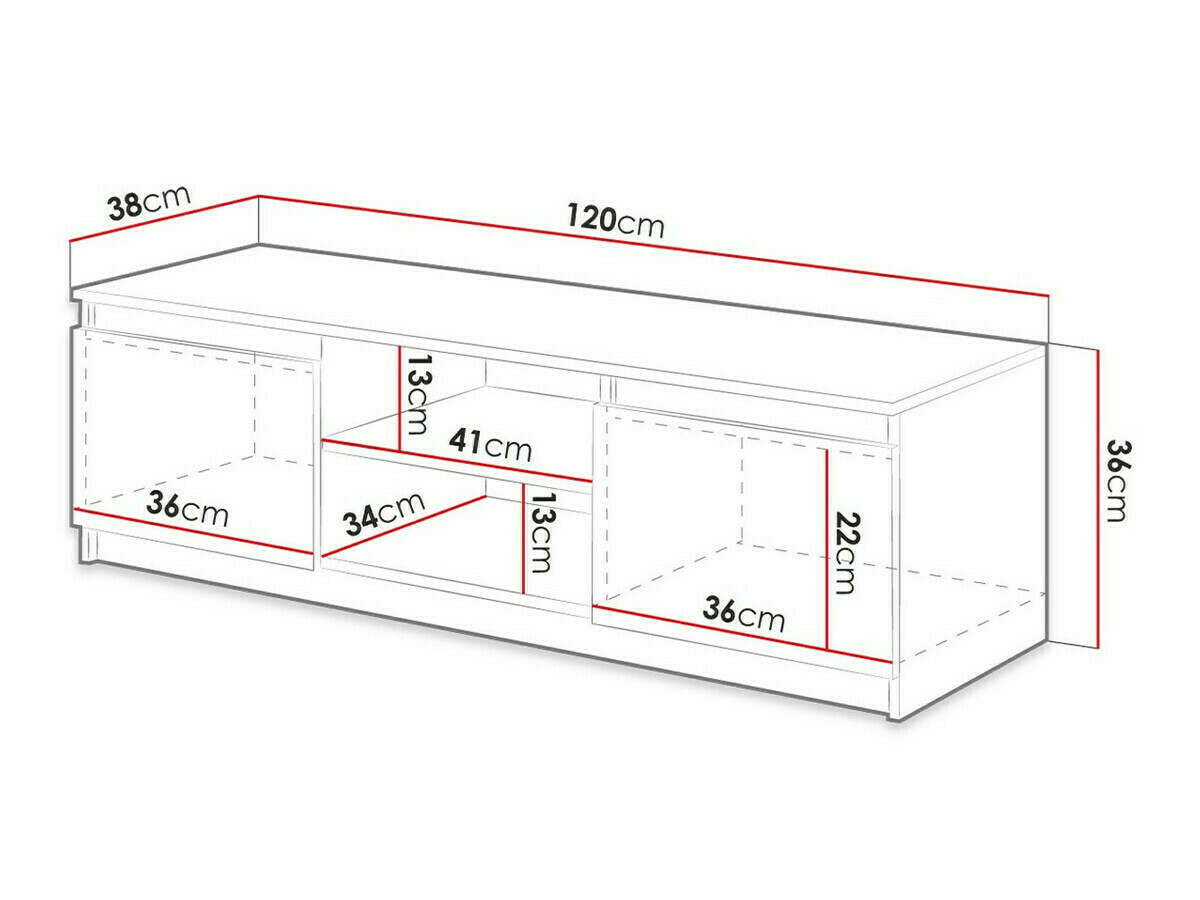 TV-alus Sarasota 139 (Sonoma tamm + Valge)