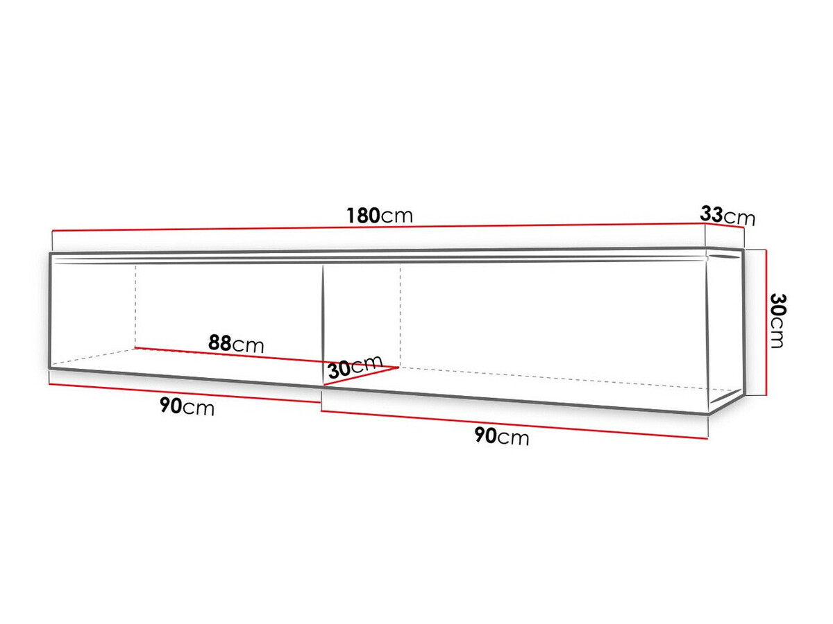 TV-alus Sarasota 121 (Wotani tamm + Läikiv valge)