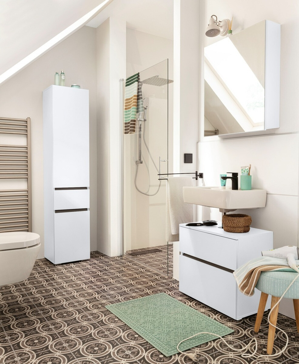 Vannitoa põrandakapp kraanikausile Soncamu 110 (Valge)