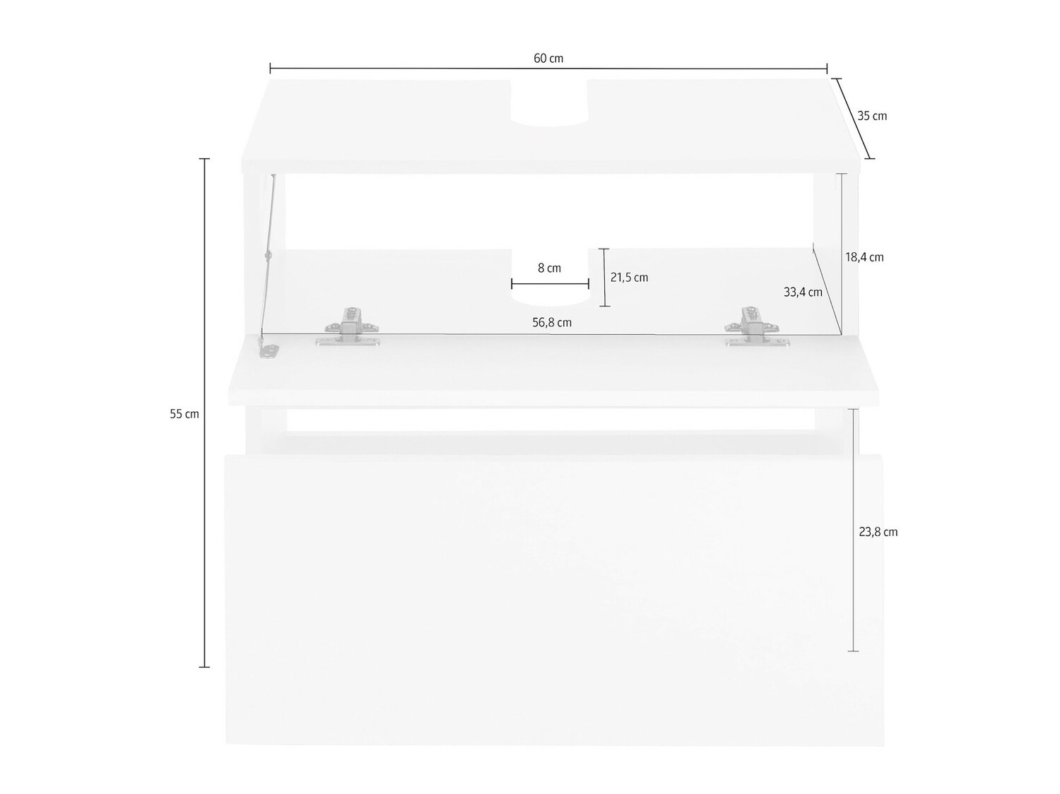Vannitoa põrandakapp kraanikausile Soncamu 110 (Valge)