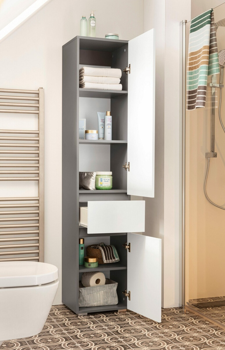 Vannitoa põrandakapp Soncamu 106 (Valge + Antratsiit)