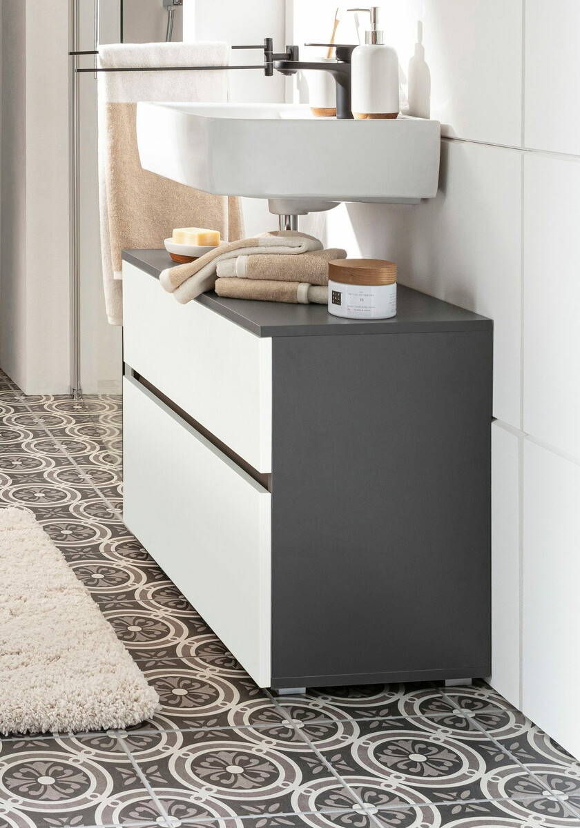 Vannitoa põrandakapp kraanikausile Soncamu 109 (Valge + Antratsiit)