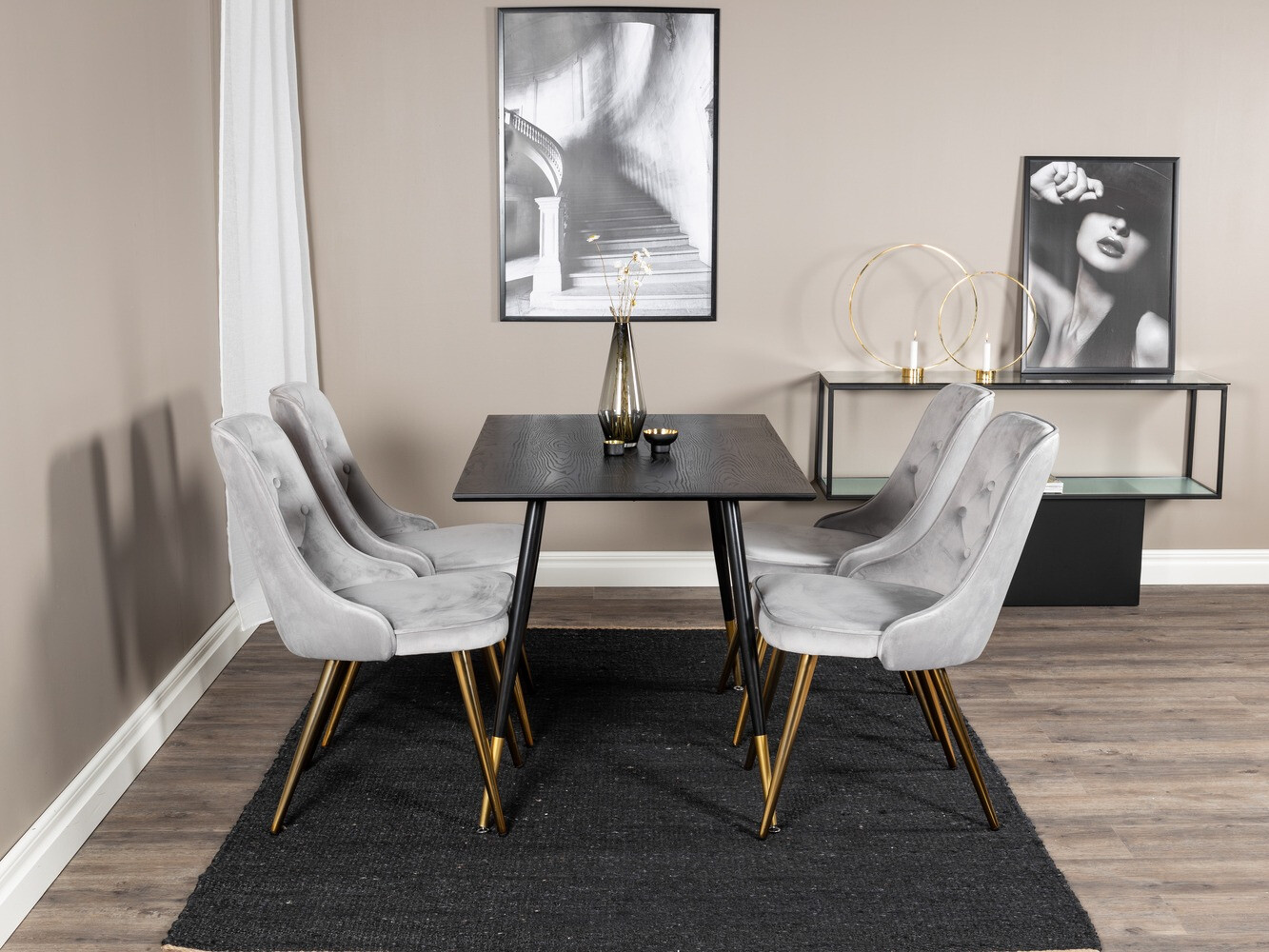 Söögitoakomplekt Dallas 1673 (Hall + kuldne)