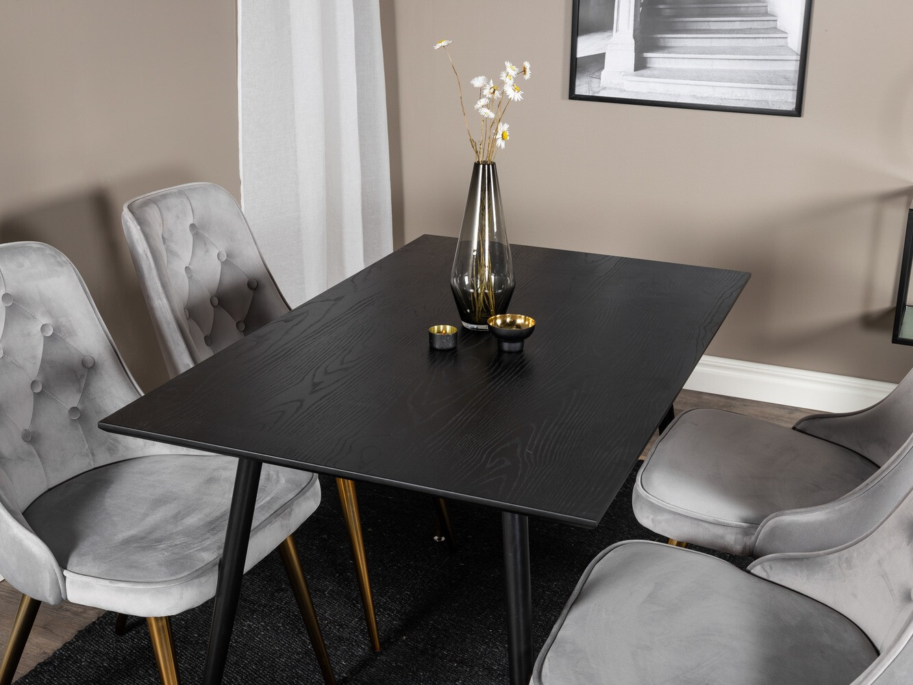 Söögitoakomplekt Dallas 1673 (Hall + kuldne)