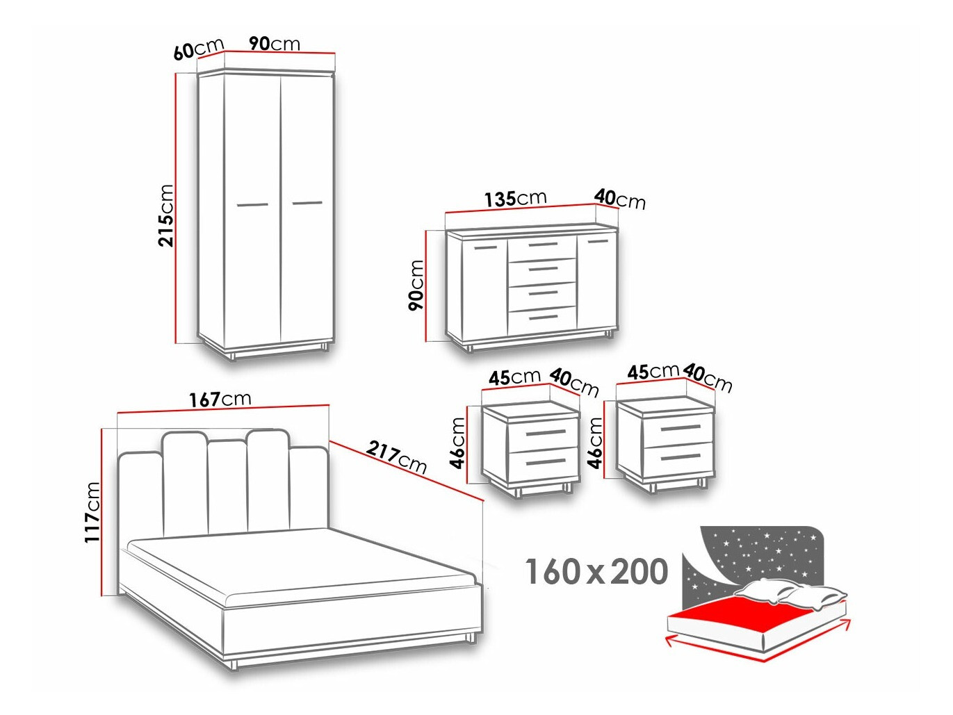 Magamistoakomplekt Morlira 116