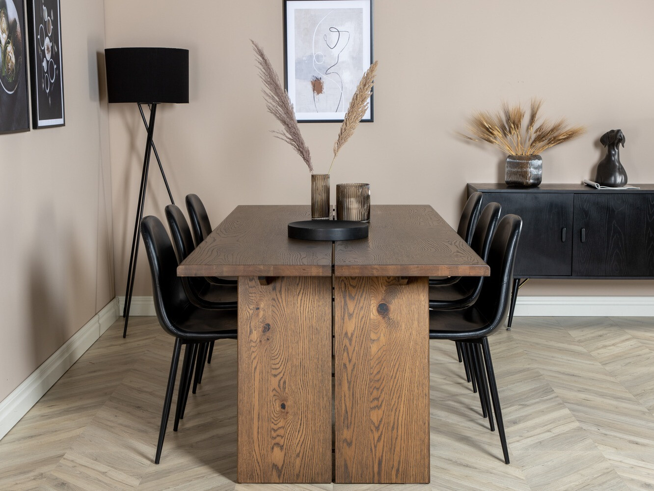 Söögitoakomplekt Dallas 1841 (Tume tamm + Must)