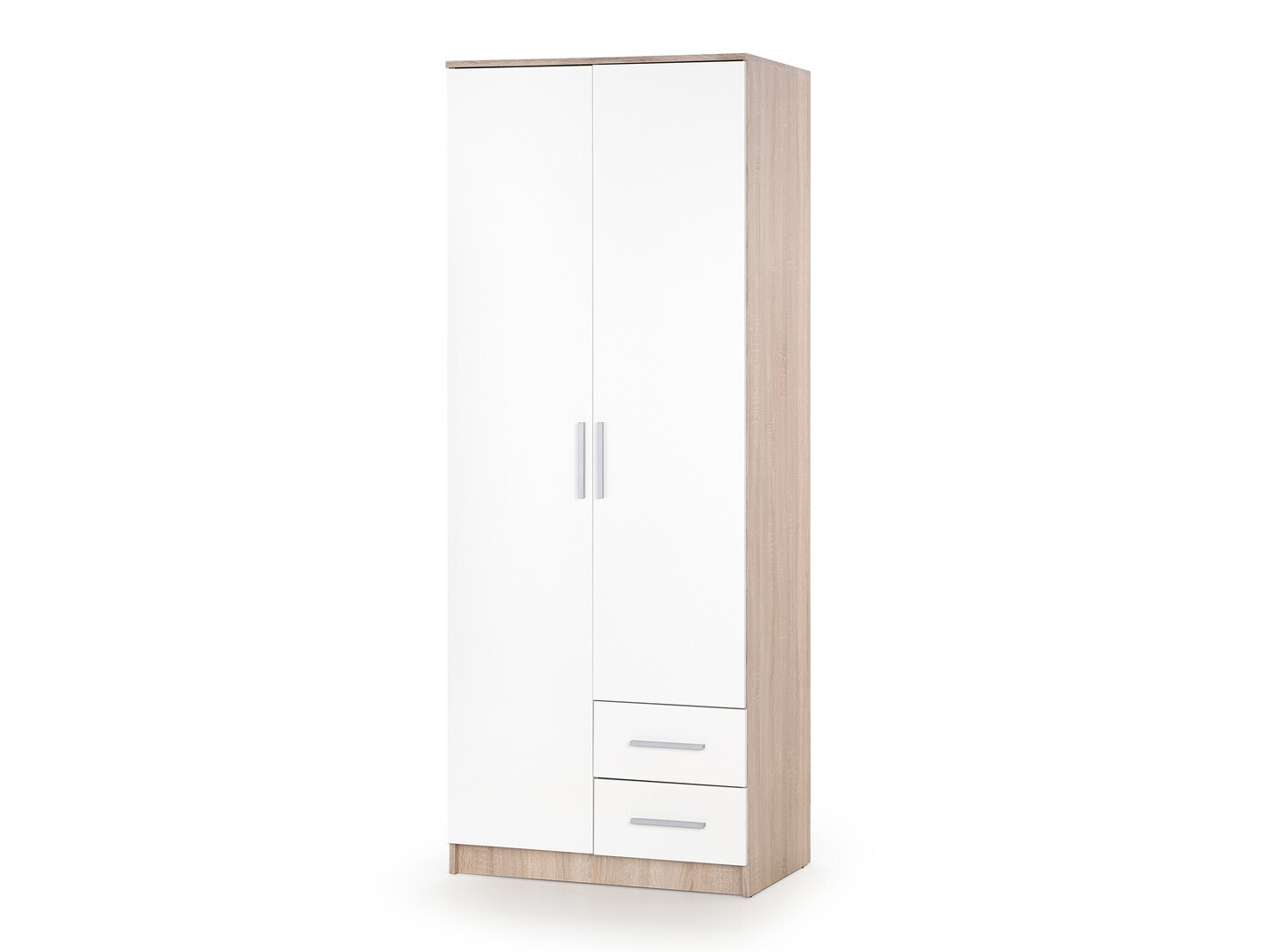 Riidekapp Cirveso 112 (Sonoma tamm + Läikiv valge)