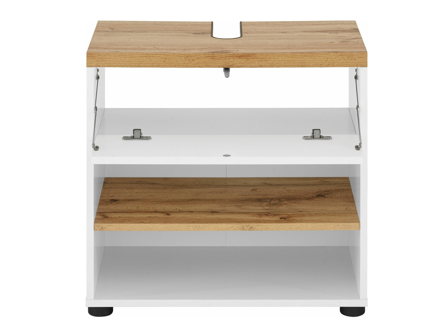 Vannitoa põrandakapp kraanikausile Denton 840 (Valge + Tamm)