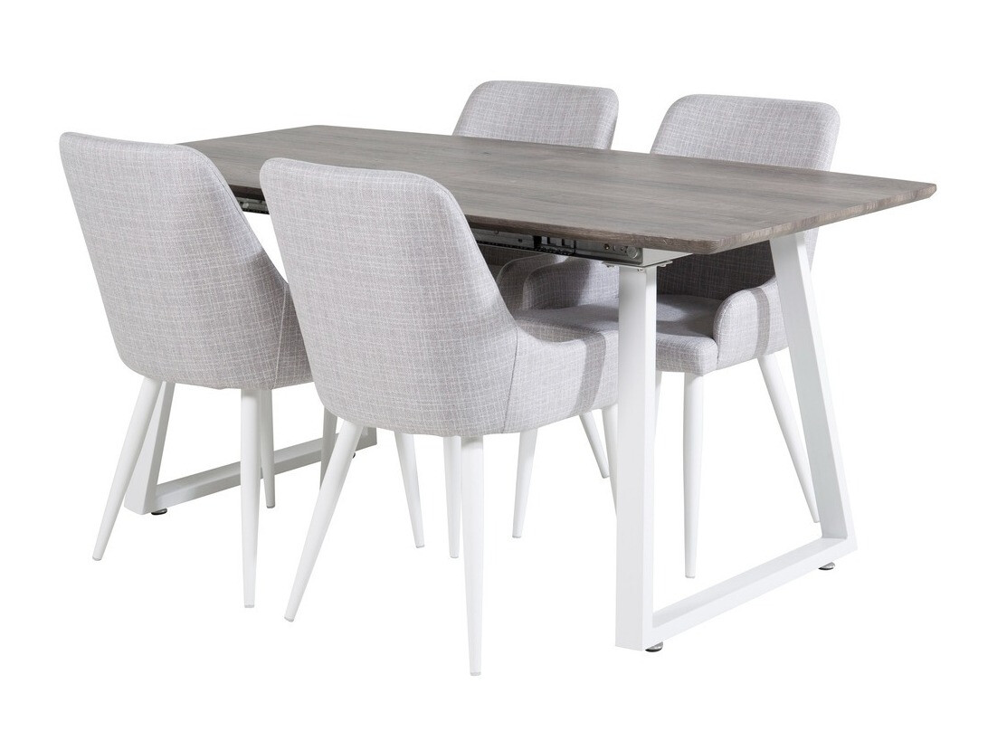 Söögitoakomplekt Dallas 1978 (Valge + Helehall)