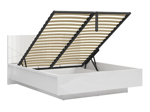 Voodi Fivale 122 (Läikiv valge + Valge)