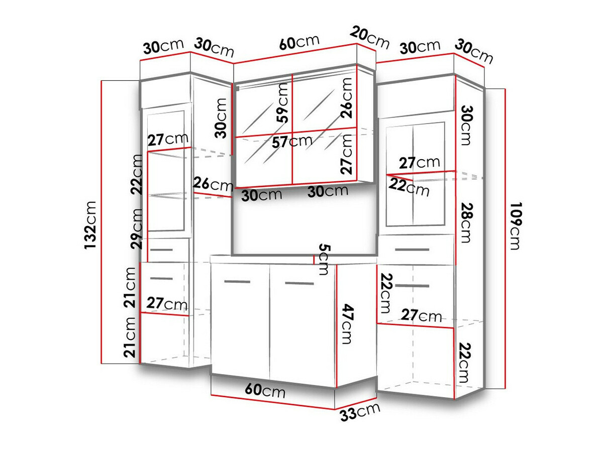 Vannitoakomplekt Scientia III (Läikiv valge + Valge)