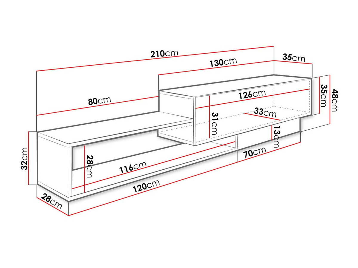 TV-alus Pinos (Valge + Wotani tamm)