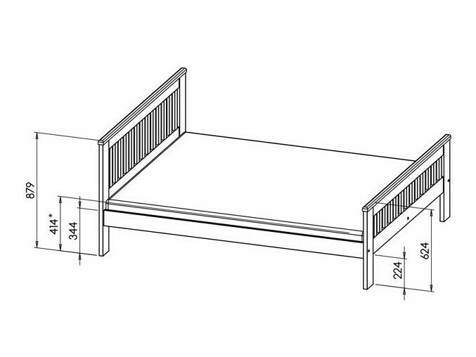 Voodi Ogden 162 (Valge)