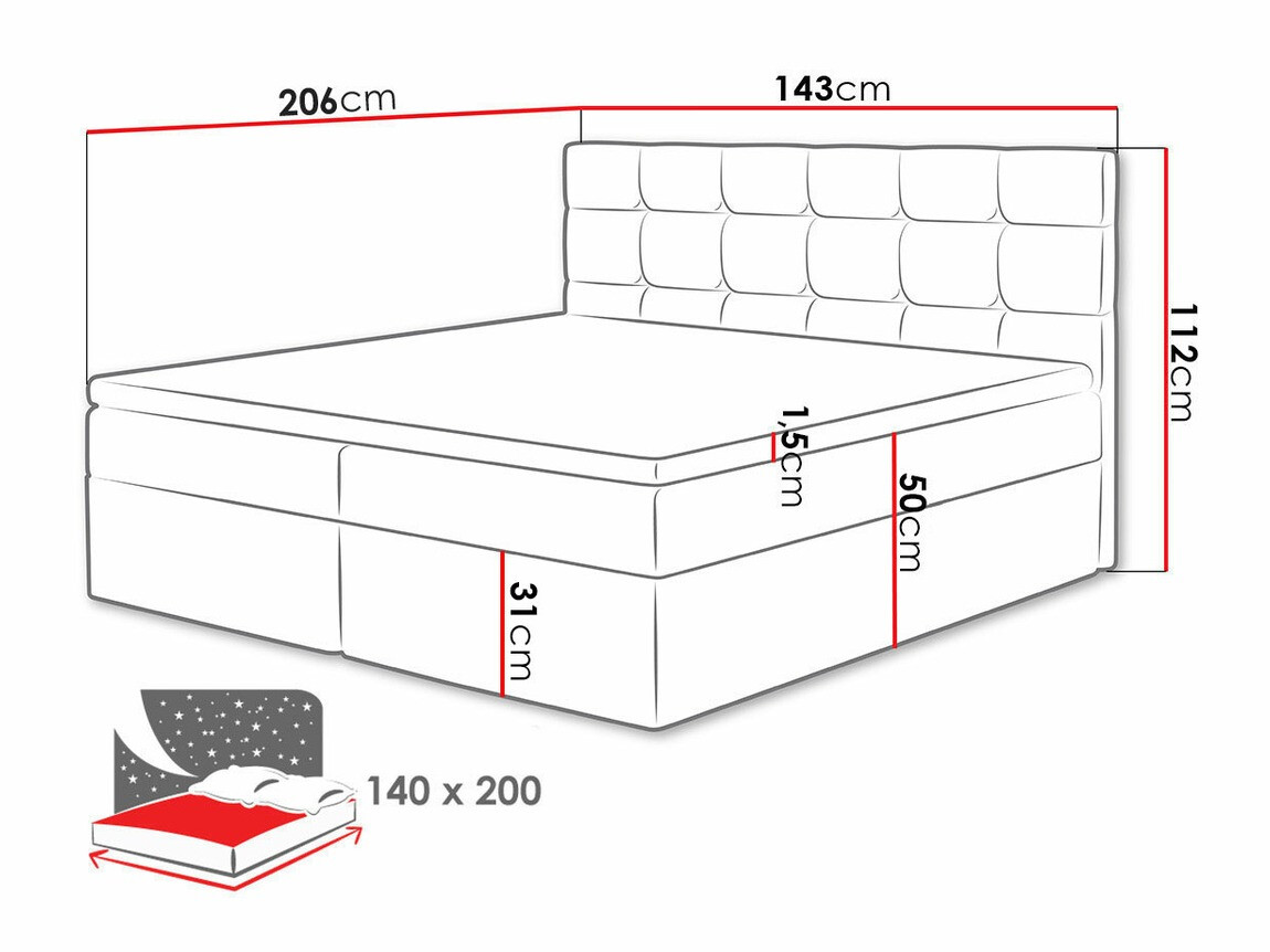 Kontinentaalvoodi Comfivo 196 (Muna 08)