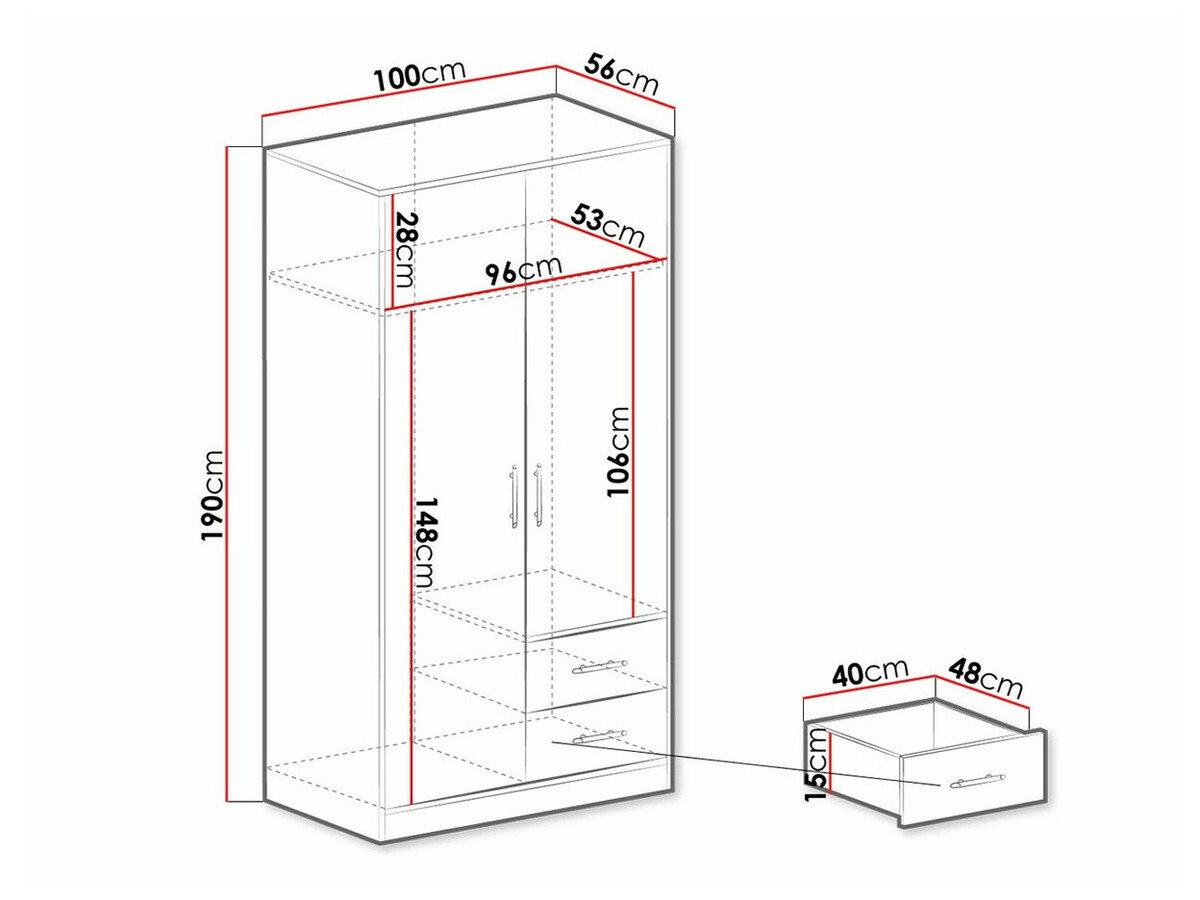 Riidekapp Cavmero 105 (Antratsiit)