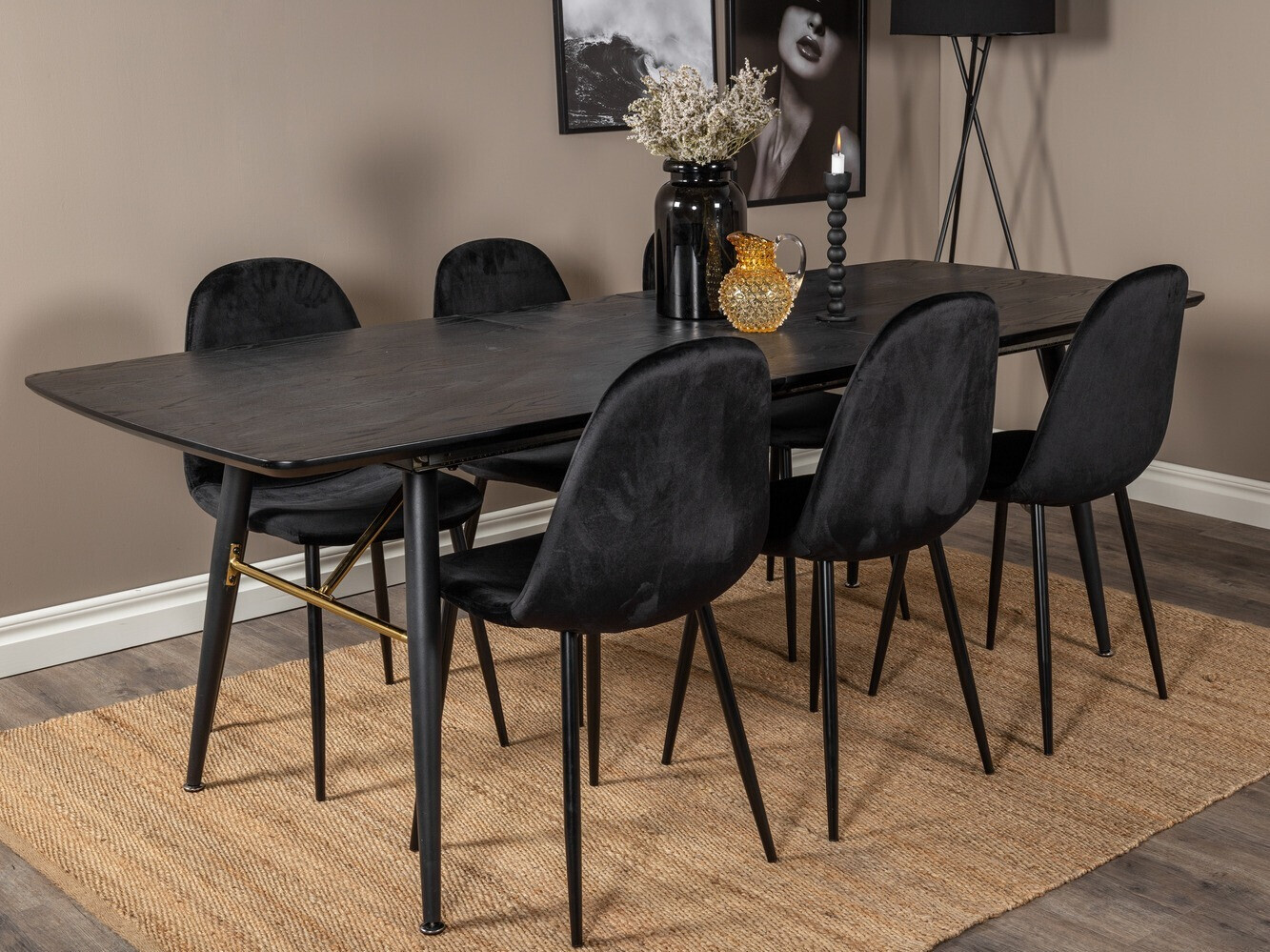 Söögitoakomplekt Dallas 1580 (Must)