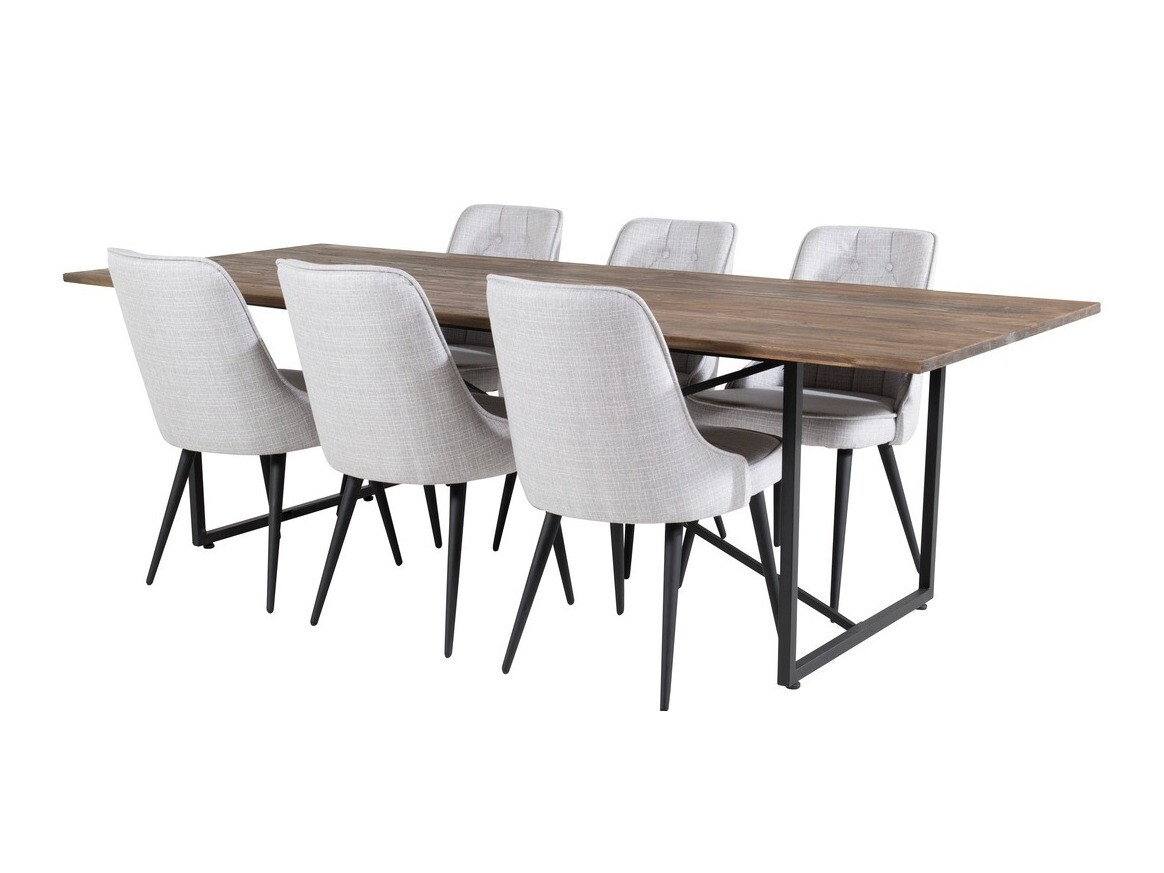 Söögitoakomplekt Dallas 1865 (Must + Helehall)