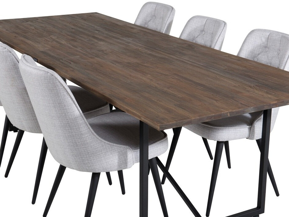 Söögitoakomplekt Dallas 1865 (Must + Helehall)