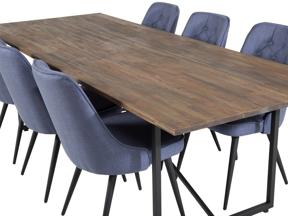 Söögitoakomplekt Dallas 1865 (Must + Sinine)