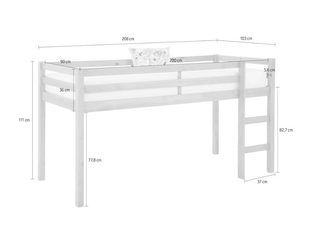 Kõrge voodi Ruvfiva 101 (Mänd)