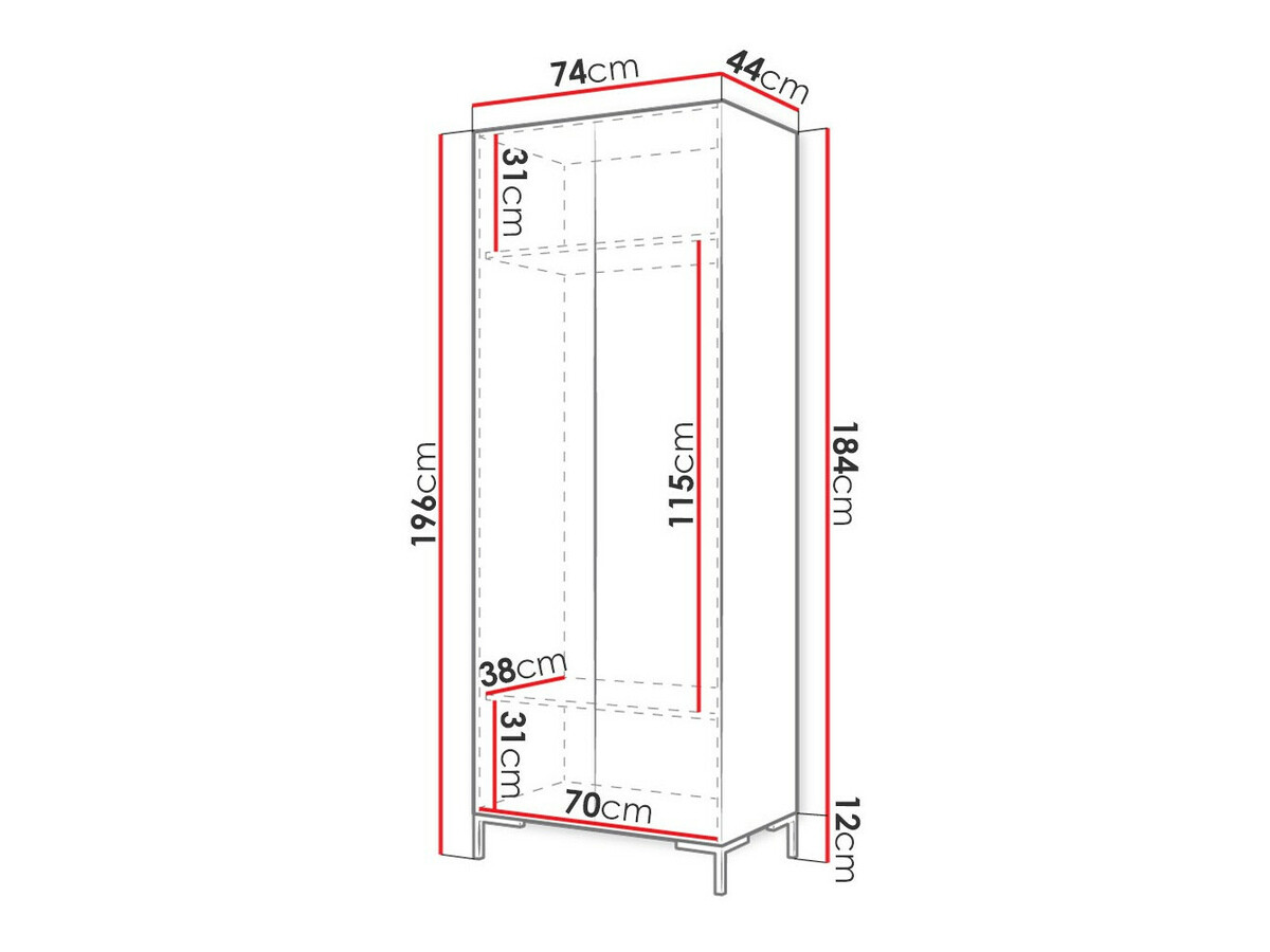 Riidekapp Nomal (Must + Kuldne)