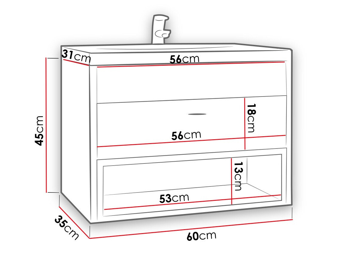 Vannitoa põrandakapp kraanikausile Velum (Artisan tamm + Must)