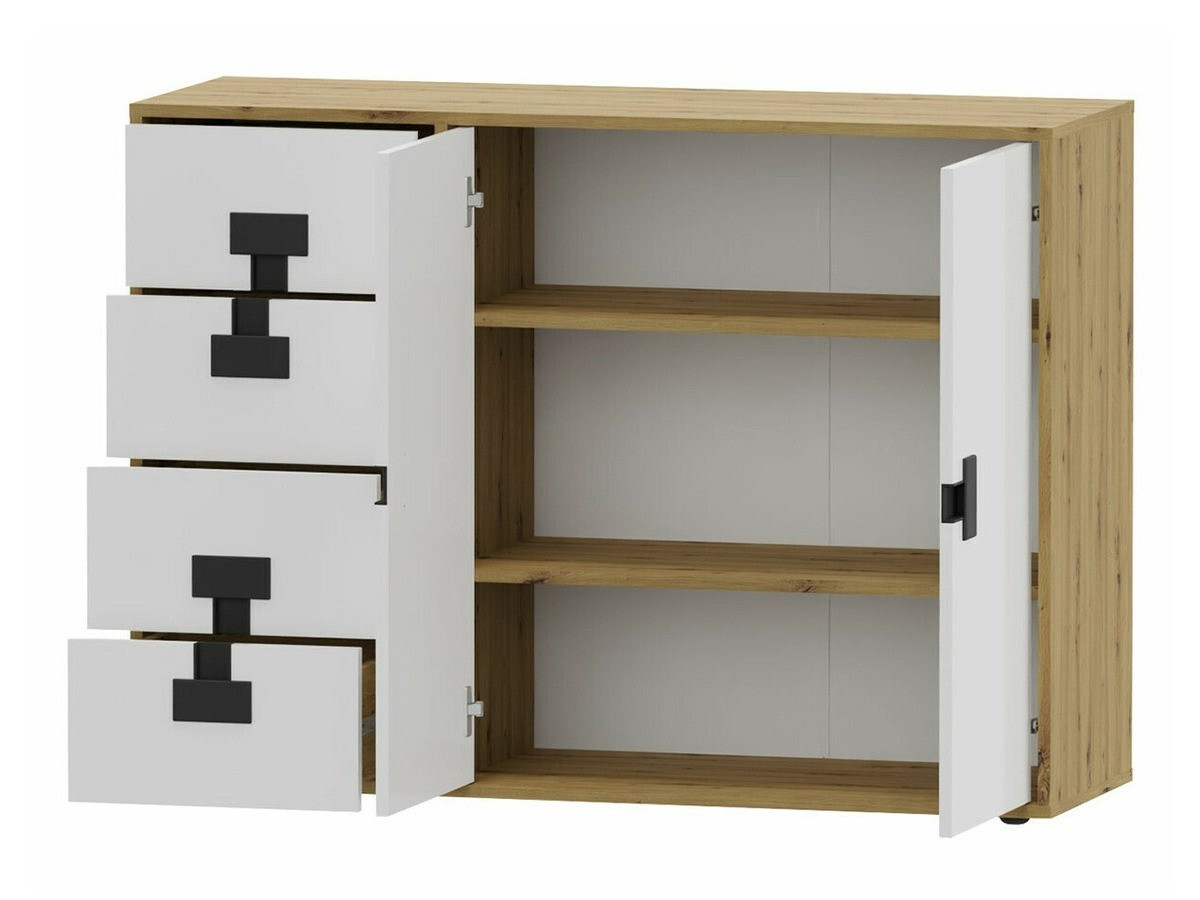 Kummut Florevi 102 (Matt valge + Artisan tamm)