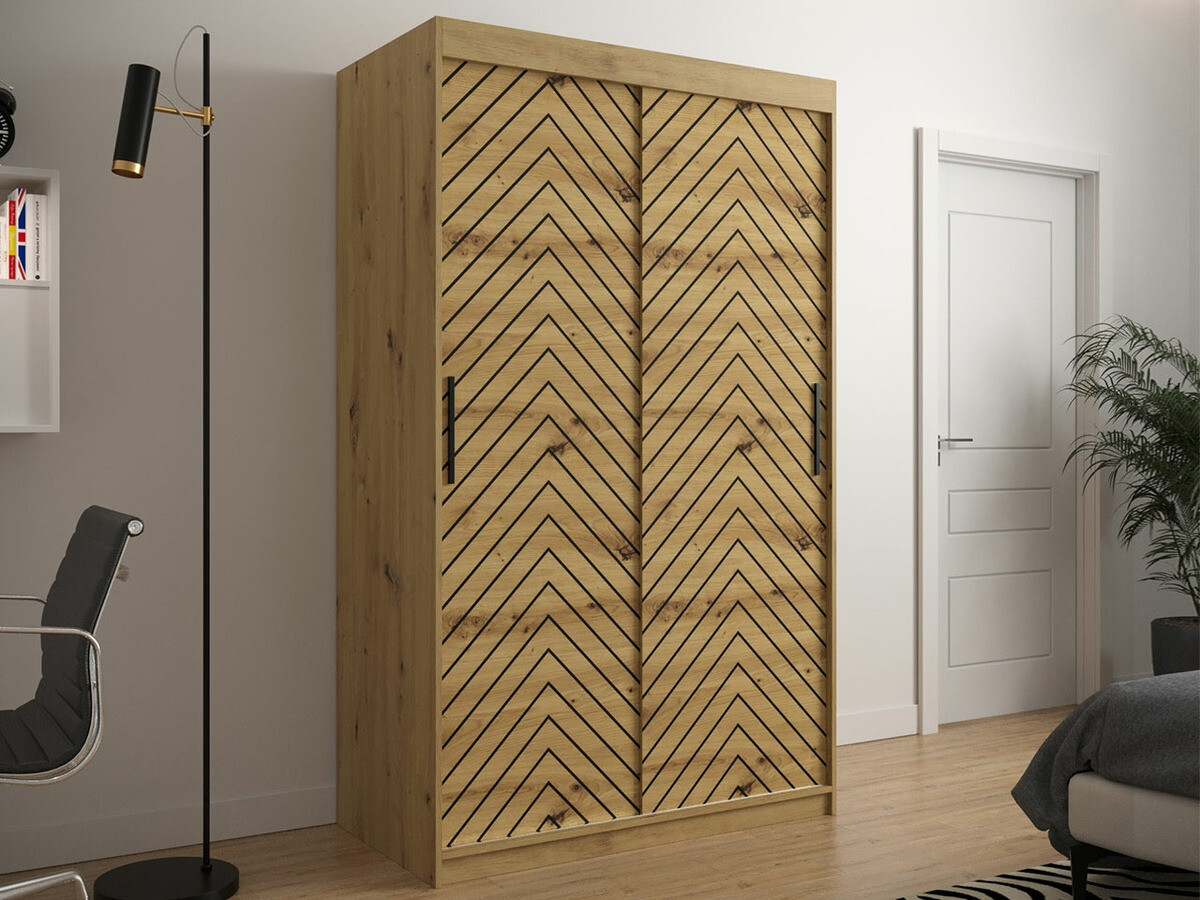 Riidekapp Hartford 308 (Artisan tamm + Must)