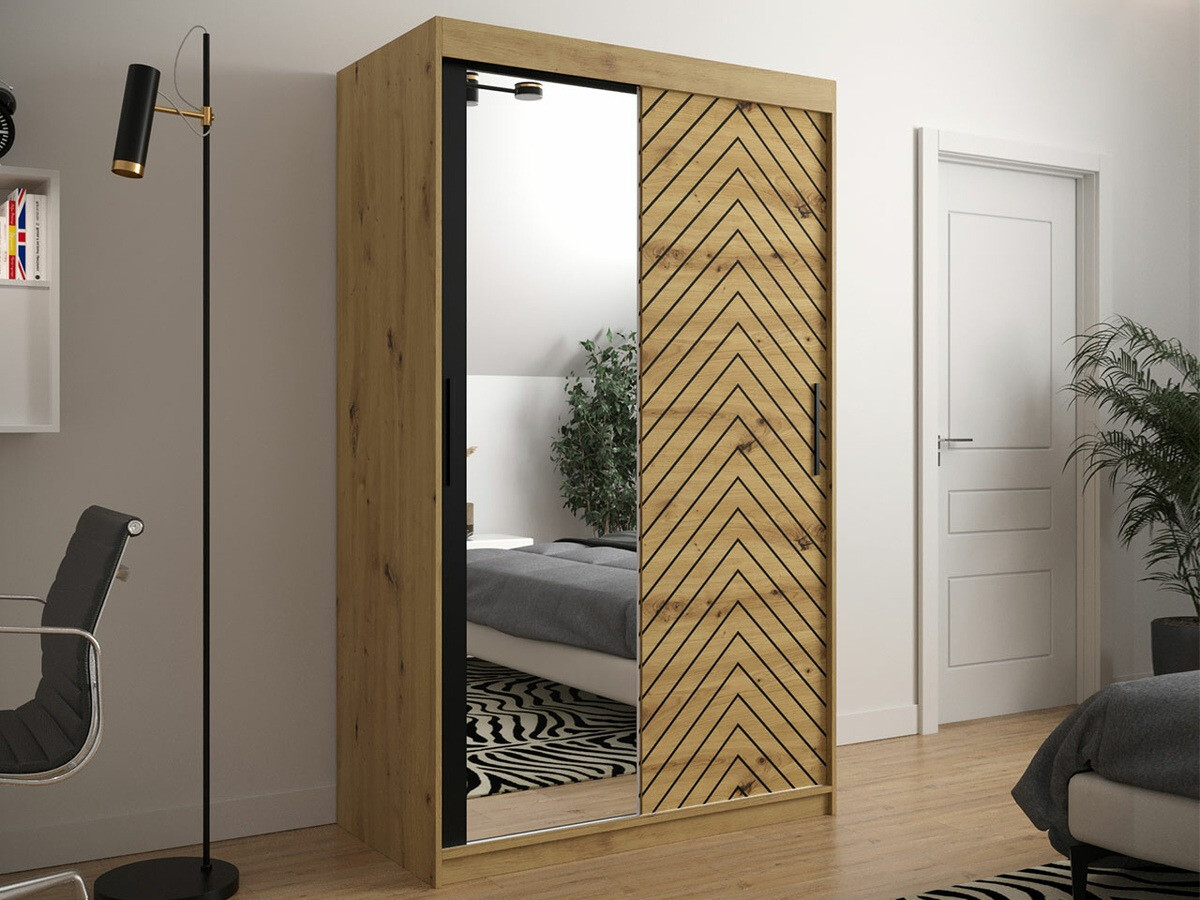 Riidekapp Hartford 309 (Artisan tamm + Must)