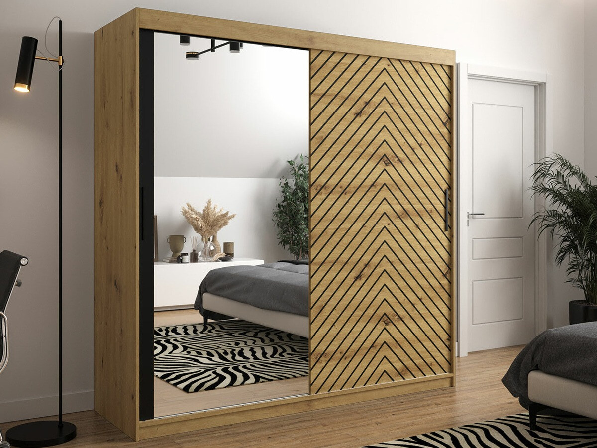 Riidekapp Hartford 315 (Artisan tamm + Must)