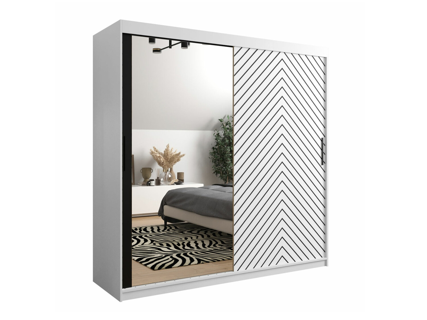 Riidekapp Hartford 315 (Valge + Must)