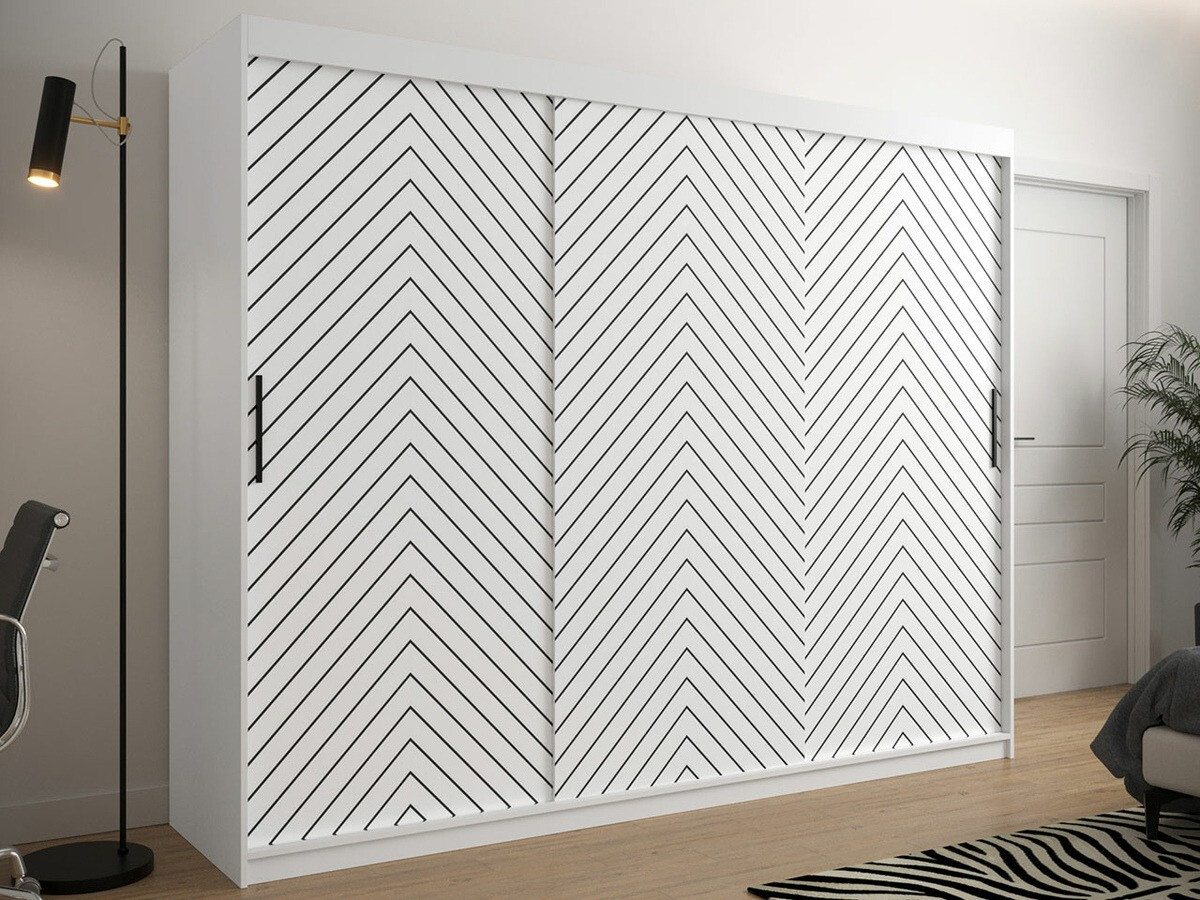 Riidekapp Hartford 316 (Valge + Must)