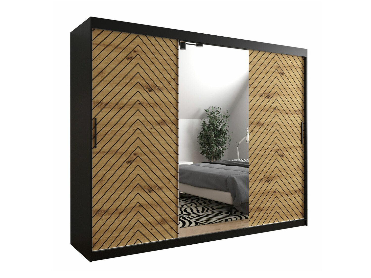 Riidekapp Hartford 317 (Must + Artisan tamm)