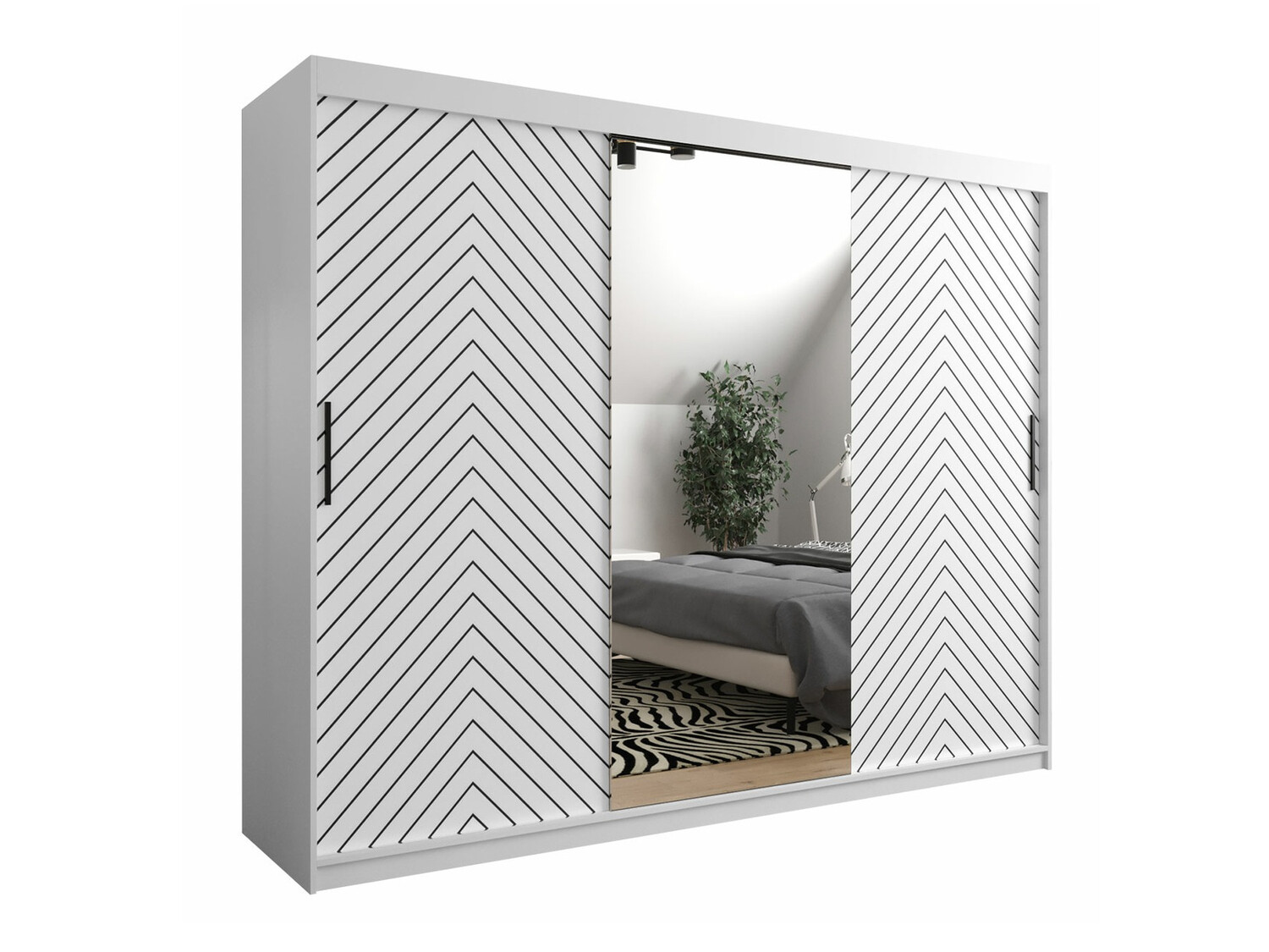 Riidekapp Hartford 317 (Valge + Must)