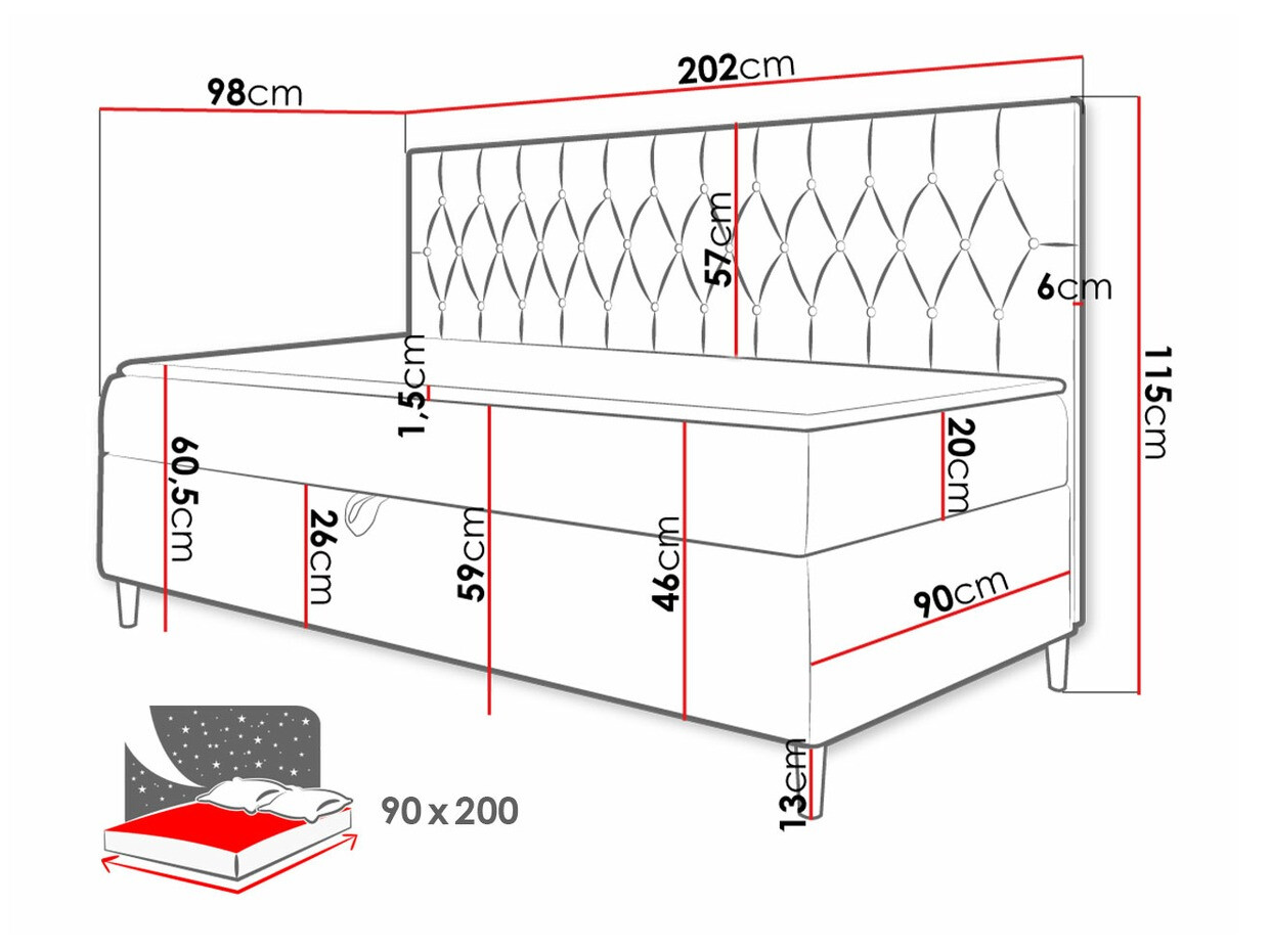 Kontinentaalvoodi Baltimore 166 (Soft 017 + Fresh 1)